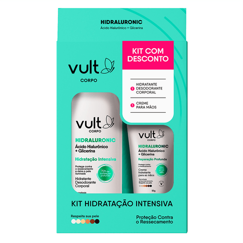 Kit Hidratante Corporal 200ml + Loção para Mãos 50g Vult Corpo