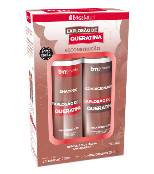 Beleza Natural Kit Shampoo+Condicionador Queratina 200ml
