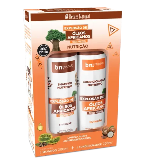 Beleza Natural Kit Shampoo+Condicionador Oleos Africanos 200ml