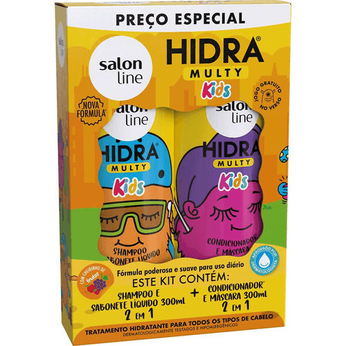 Kit Shampoo + Condicionador Salon Line Hidra Multy Kids Multifuncional 300ml