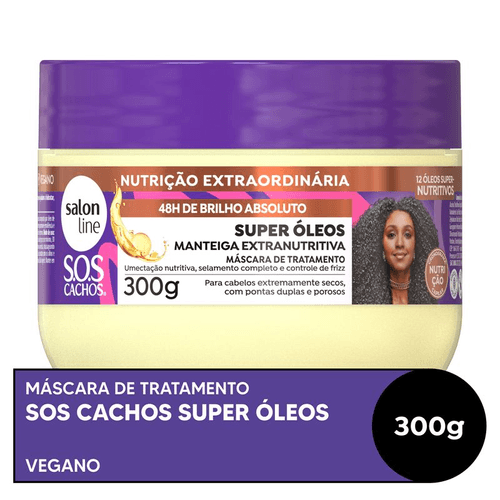 Máscara de Tratamento SOS Cachos Salon Line Manteiga Extranutritiva Super Óleos 300g
