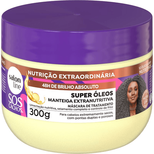 Máscara de Tratamento SOS Cachos Salon Line Manteiga Extranutritiva Super Óleos 300g