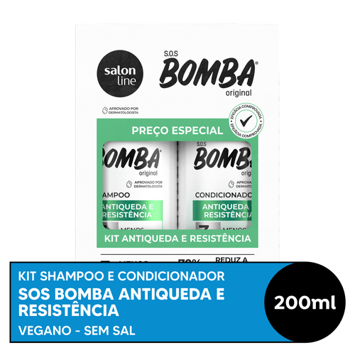 Kit Shampoo + Condicionador Salon Line SOS Bomba Antiqueda 200ml