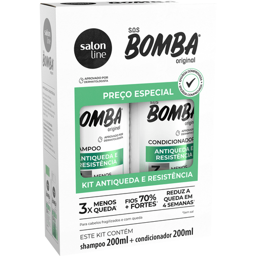 Kit Shampoo + Condicionador Salon Line SOS Bomba Antiqueda 200ml