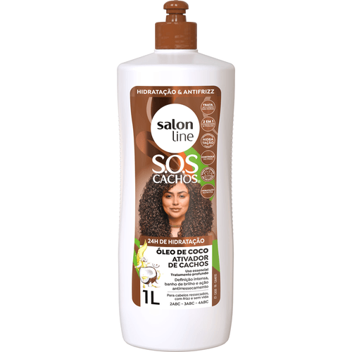 Ativador de Cachos Salon Line SOS Cachos Óleo de Coco Hidratação Absoluta 1L