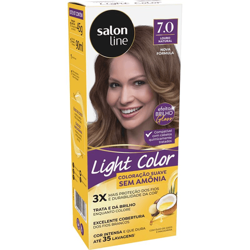 Tintura Salon Line Light Color Profissional Louro Natural 7.0