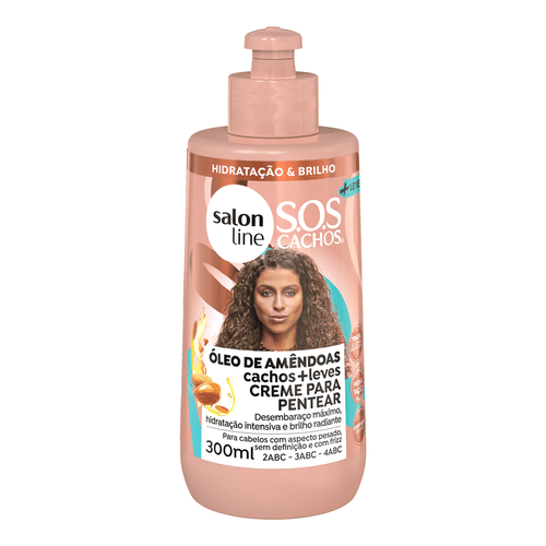 Creme para Pentear Salon Line SOS Cachos Creme para Pentear Óleo de Amêndoas 300ml