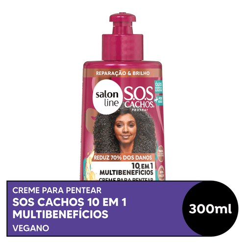 Creme para Pentear Salon Line SOS Cachos 10 EM 1 Multibenefícios 300ml