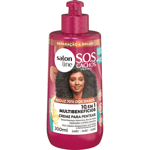 Creme para Pentear Salon Line SOS Cachos 10 EM 1 Multibenefícios 300ml