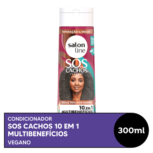 Condicionador Salon Line SOS Cachos 10 EM 1 Multibenefícios 300ml