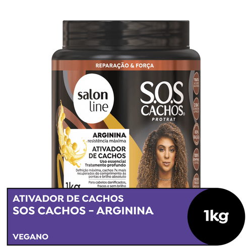 Ativador de Cachos Salon Line SOS Cachos Arginina Resistência Máxima 1kg