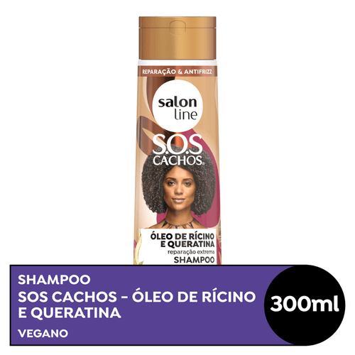 Shampoo Salon Line SOS Cachos Óleo de Rícino e Queratina 300ml