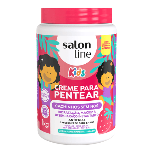 Creme para Pentear Salon Line Cachinhos sem Nós Morango 1kg