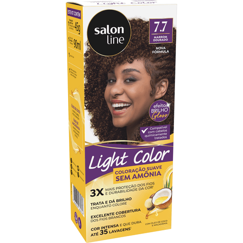 Tintura Salon Line Light Color Profissional Marrom Dourado 7.7
