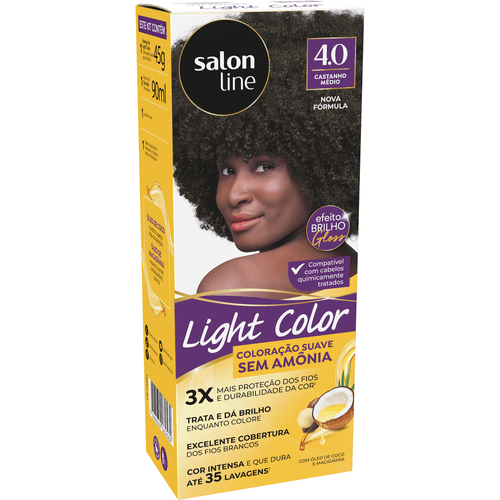 Tintura Salon Line Light Color Profissional Castanho Médio 4.0