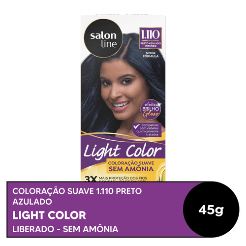 Tintura Salon Line Light Color Profissional Safira Preto Azulado Intenso 1.110