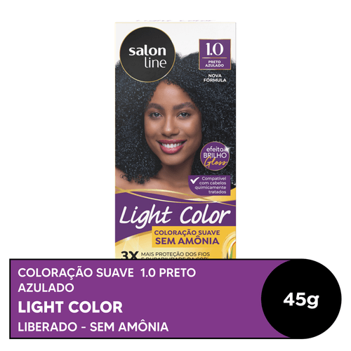 Tintura Salon Line Light Color Profissional Preto Azulado 1.0