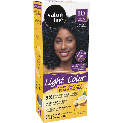 Tintura Salon Line Light Color Profissional Preto Azulado 1.0