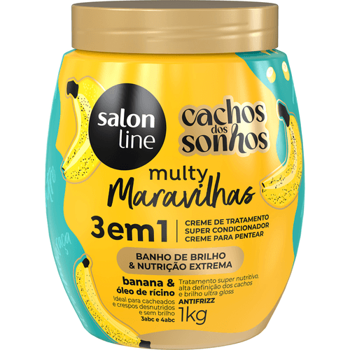 Creme de Tratamento Salon Line Multy Maravilhas Banho de Brilho Cachos dos Sonhos 1kg
