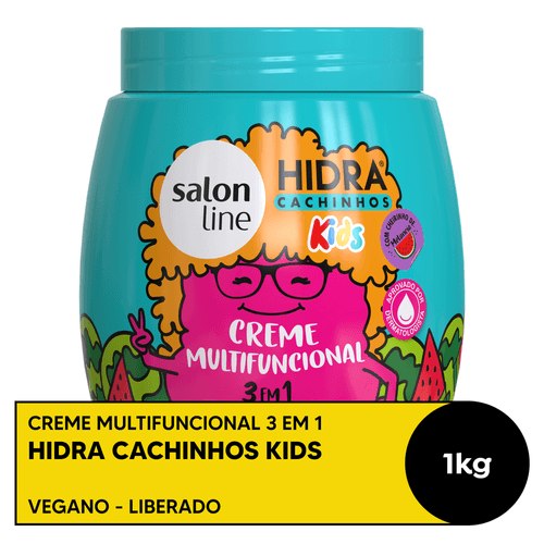 Creme Multifuncional Salon Line 3 em 1 Hidra Kids Cachinhos 1kg