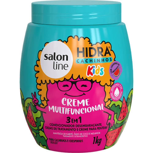 Creme Multifuncional Salon Line 3 em 1 Hidra Kids Cachinhos 1kg