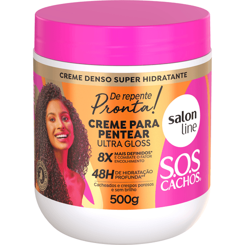 Creme para Pentear Salon Line Super Brilho De Repente Pronta! SOS Cachos 500g