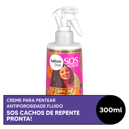 Creme para Pentear Salon Line Fluido De Repente Pronta SOS Cachos 300ml