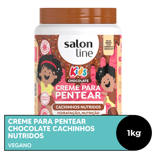 Creme para Pentear Salon Line Kids Chocolate Cachinhos Nutridos 1kg
