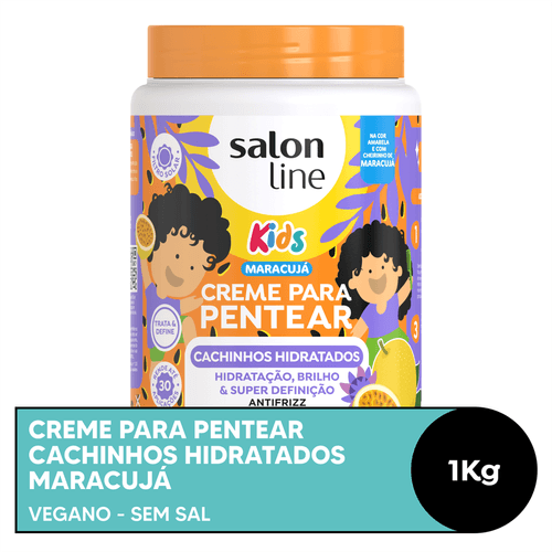 Creme para Pentear Salon Line Kids Cachinhos Hidratados Maracujá 1kg