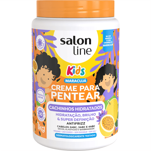 Creme para Pentear Salon Line Kids Cachinhos Hidratados Maracujá 1kg