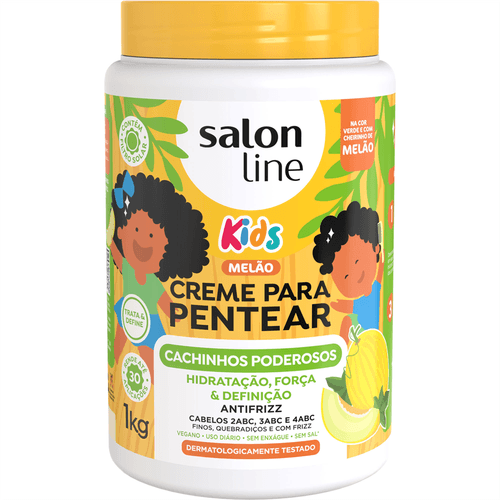 Creme para Pentear Salon Line Kids Cachinhos Poderosos Melão 1kg