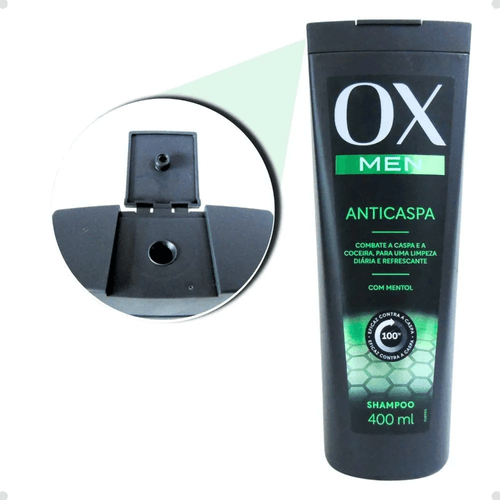 Shampoo Anticaspa OX Men com Mentol 400ml
