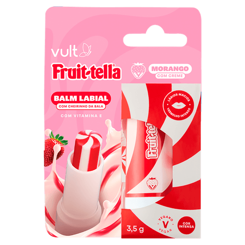 Balm Labial Vult Vermelho Morango com Creme Fruit-tella 3,5g