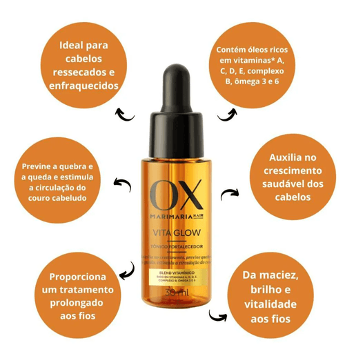 Tônico Capilar Fortalecedor OX Mari Maria Vita Glow 30ml