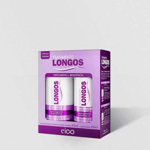 Kit Eico Tratamento Cabelos Longos Shampoo 450 + Condicionador 400ml