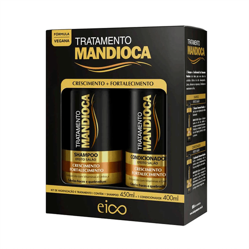 Kit Eico Tratamento Mandioca Shampoo 450ml + Condicionador 400ml