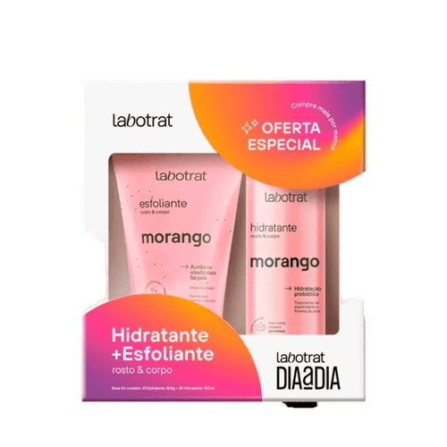 Kit Labotrat Morango com Hidratante 190ml e Esfoliante 150g