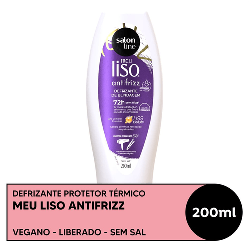 Defrizante Protetor Termico Salon Line Meu Liso Antifrizz 200ml
