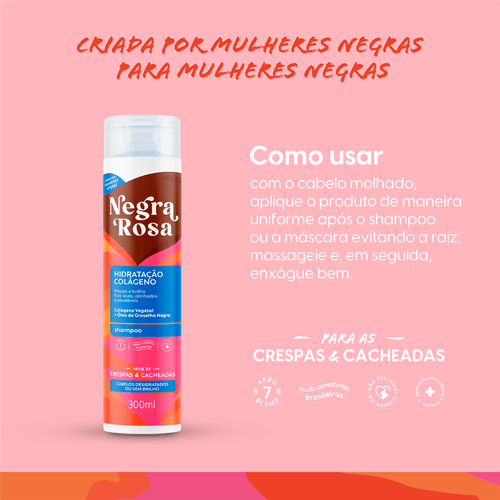 Shampoo Hidratação Colágeno Negra Rosa 300ml