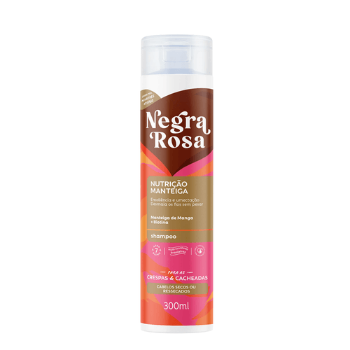 Shampoo Nutrição Manteiga Negra Rosa 300ml