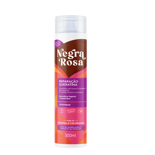 Shampoo Reparação Queratina Negra Rosa 300ml