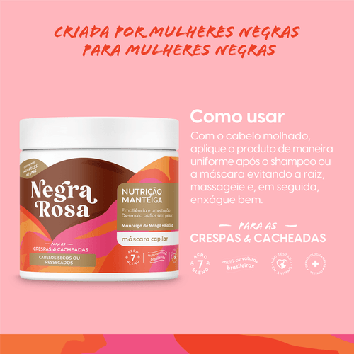 Mascara Capilar Nutrição Manteiga Negra Rosa 500g