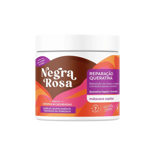 Máscara Capilar Reparação Queratina Negra Rosa 500g