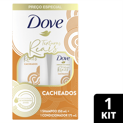 Kit Dove Shampoo 350ml + Condicionador 175ml Texturas Reais Cacheados