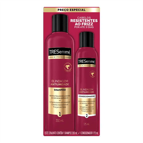 Kit Shampoo 350ml + Condicionador 175ml Tresemmé Blindagem Antiumidade
