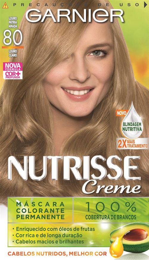 Tintura Creme Garnier Nutrisse louro claro 80