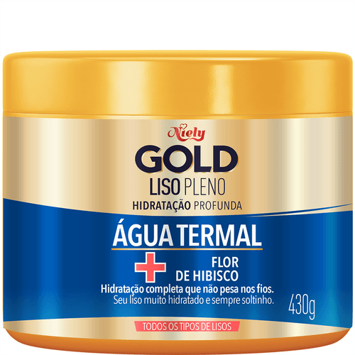 Creme de Tratamento Niely Gold Liso Pleno Água Termal + Flor de Hibisco 430g