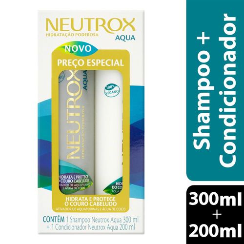 Kit Shampoo 300ml + Condicionador 200ml Neutrox Aqua Vegano