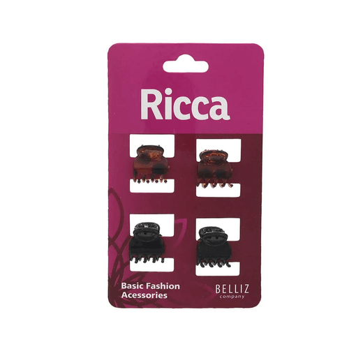 Mini Piranha para Cabelos Ricca com 4 Unidades