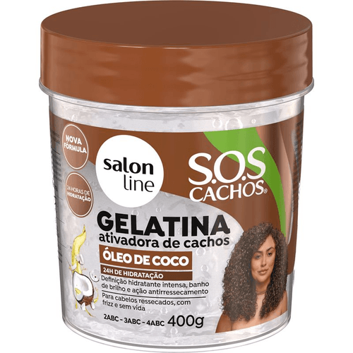 Gelatina SOS Cachos Salon Line Ativadora de Cachos Óleo de Coco 400g